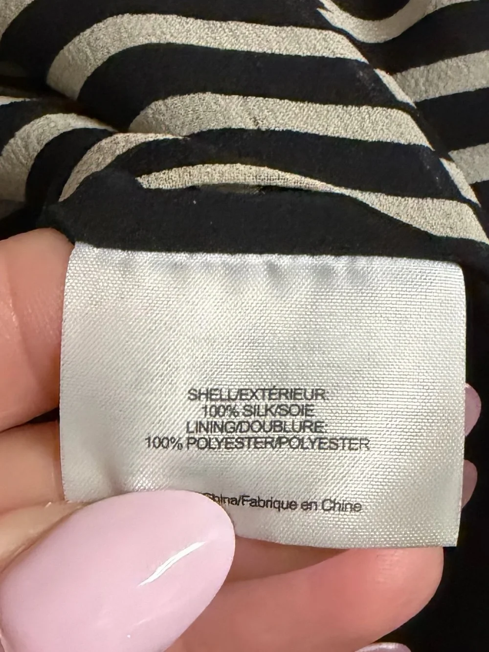 Tory Burch Black and White Striped Keyhole 100% Silk Blouse Size 2